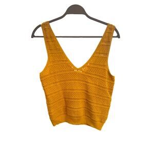 MARINE LAYER FINELY KNIT DEEP V NECK TOP SIZE S